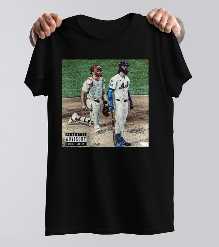 Mets Jesse Winker Parental Advisory Explicit Content Baseball Image T-Shirt