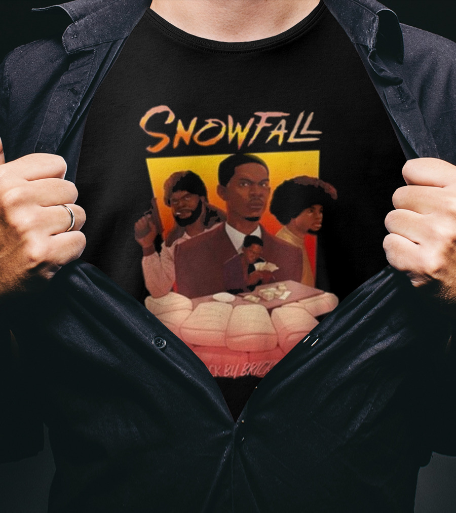 Snowfall Brick By Brick Retro Art Character Collage T-Shirt
