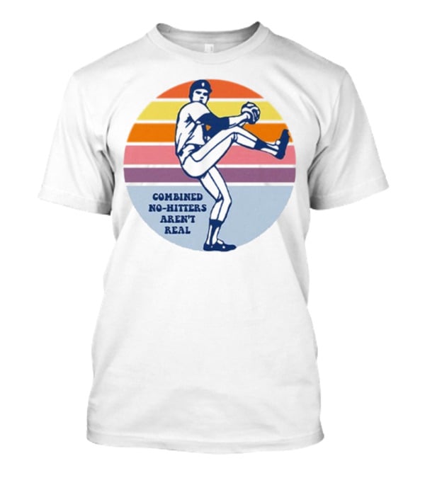 Combined No-Hitters Aren’t Real Vintage Baseball Pitcher Retro Stripes T-Shirt