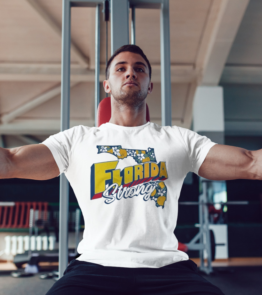 Florida Strong Hurricane Milton Pray Orange Blossom Map T-Shirt