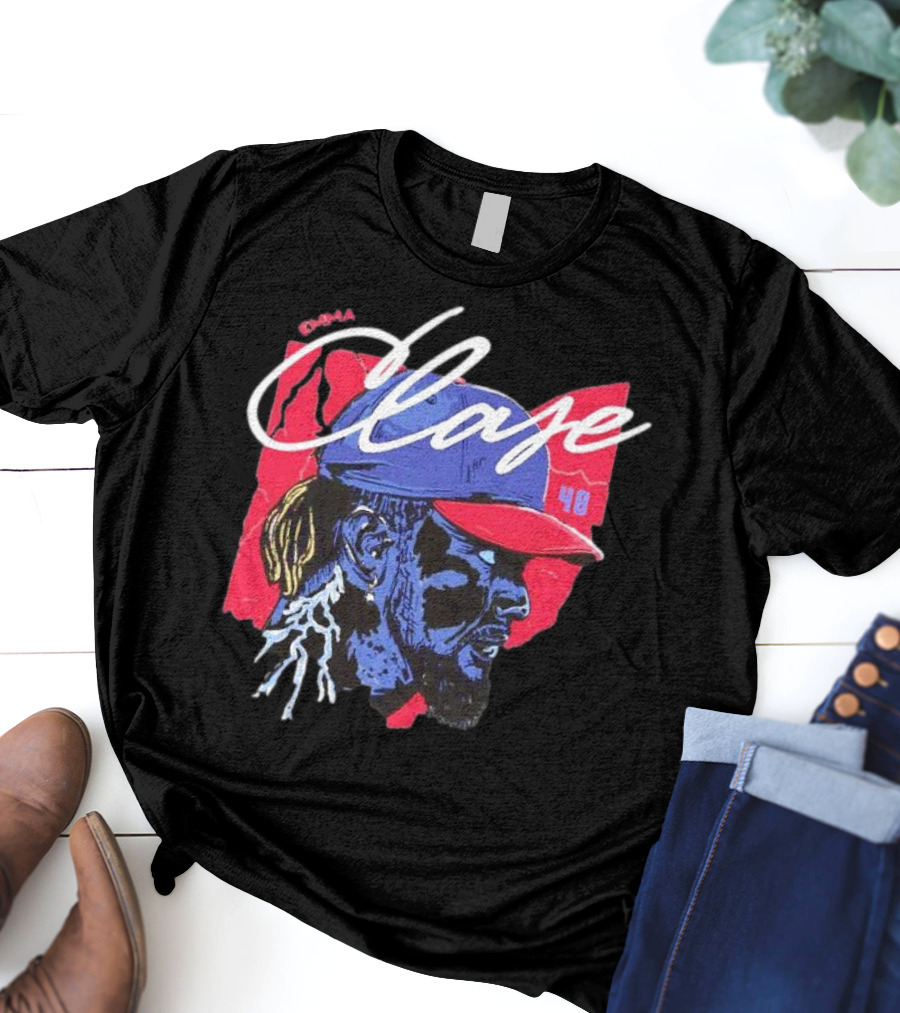 Emmanuel Clase Cleveland Guardians 48 Lightning Signature T-Shirt