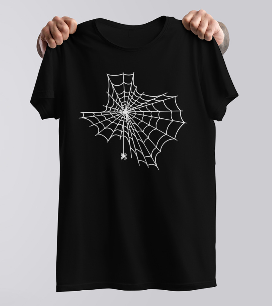 Spider Web Shaped Texas State Map With Hanging Spider T-Shirt