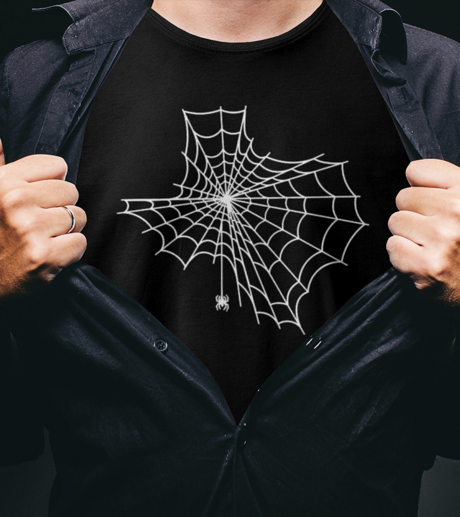 Spider Web Shaped Texas State Map With Hanging Spider T-Shirt