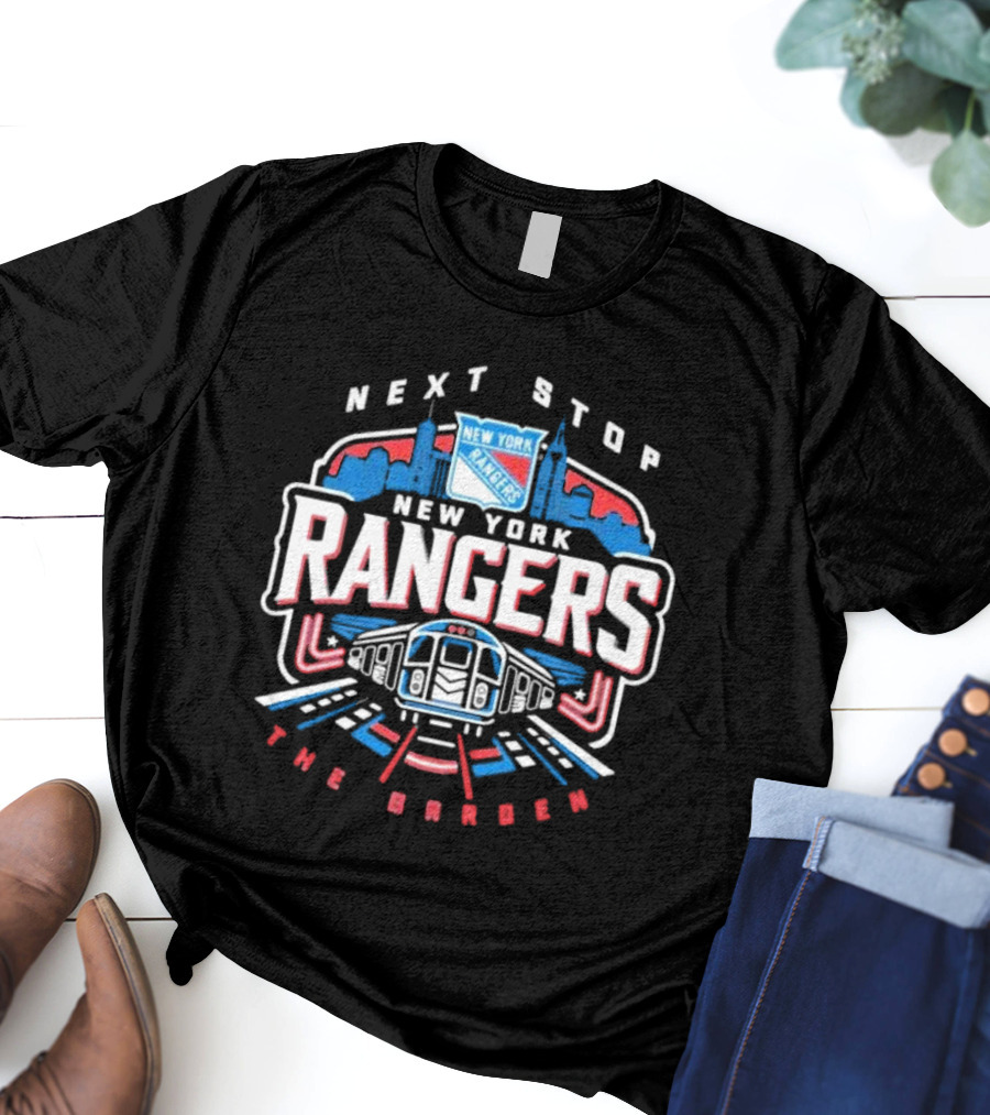 New York Rangers Subway Journey Next Stop The Garden Skyline T-Shirt