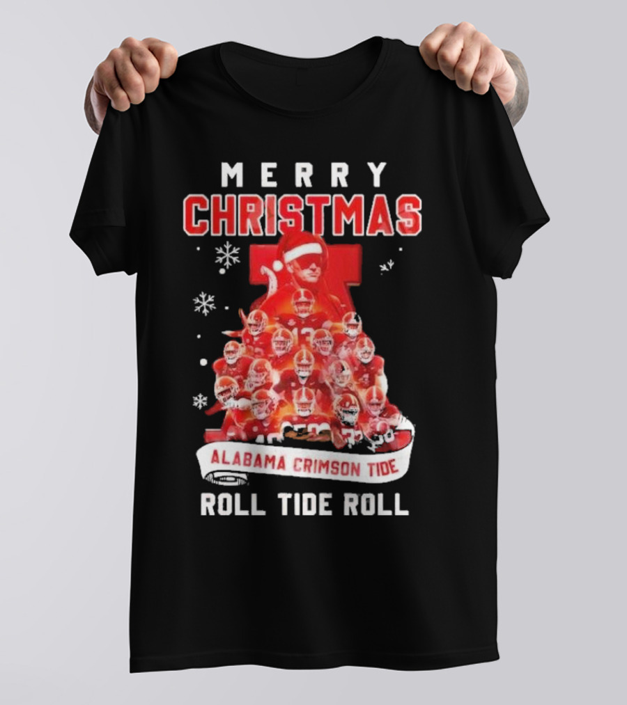 Merry Christmas Alabama Crimson Tide Roll Tide Roll T-Shirt