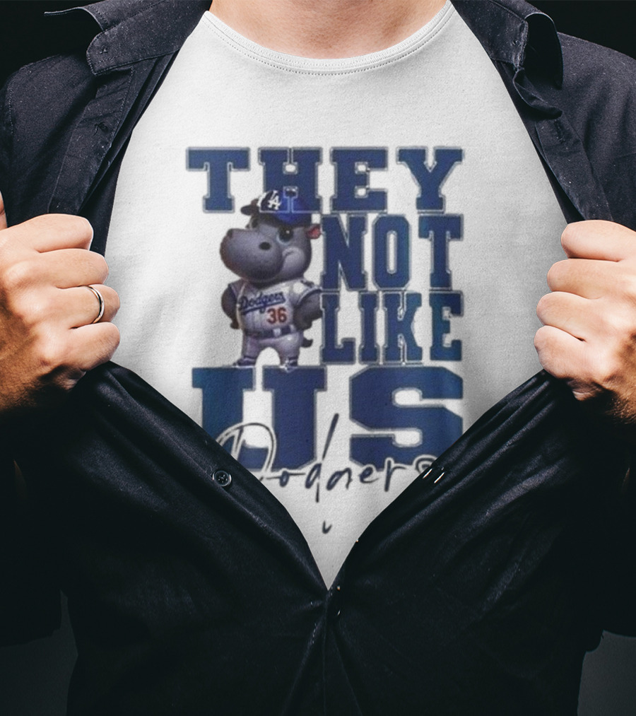 THEY NOT LIKE US Dodgers Moo Deng X Los Angeles Dodgers T-Shirt