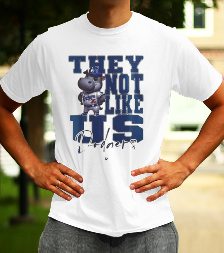 THEY NOT LIKE US Dodgers Moo Deng X Los Angeles Dodgers T-Shirt