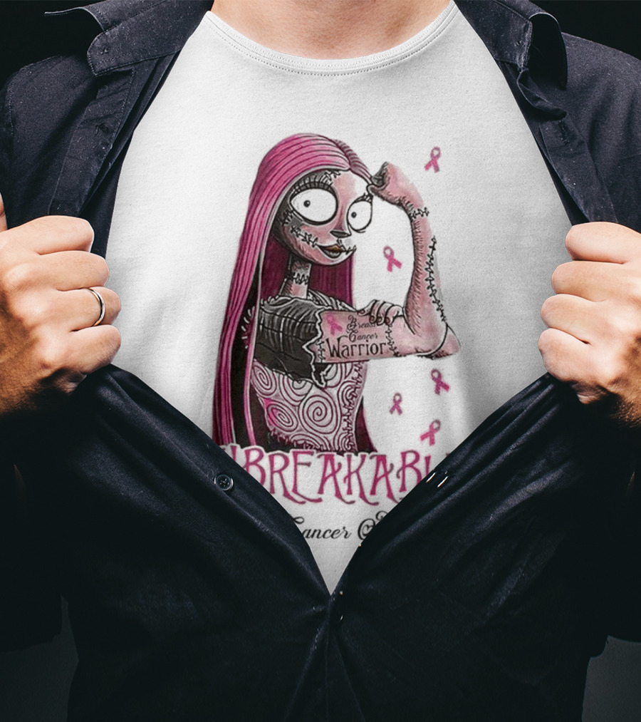 The Nightmare Before Christmas Sally Unbreakable Breast Cancer Awareness Warrior T-Shirt