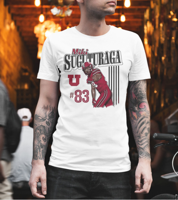 Miki Suguturaga Utah Utes #83 Football Cartoon Player T-Shirt