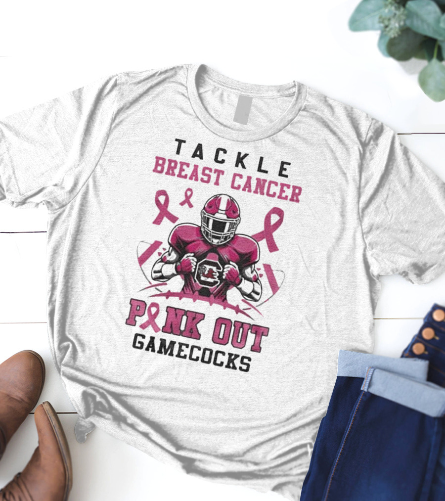 South Carolina Gamecocks Tackle Breast Cancer Pink Out T-Shirt