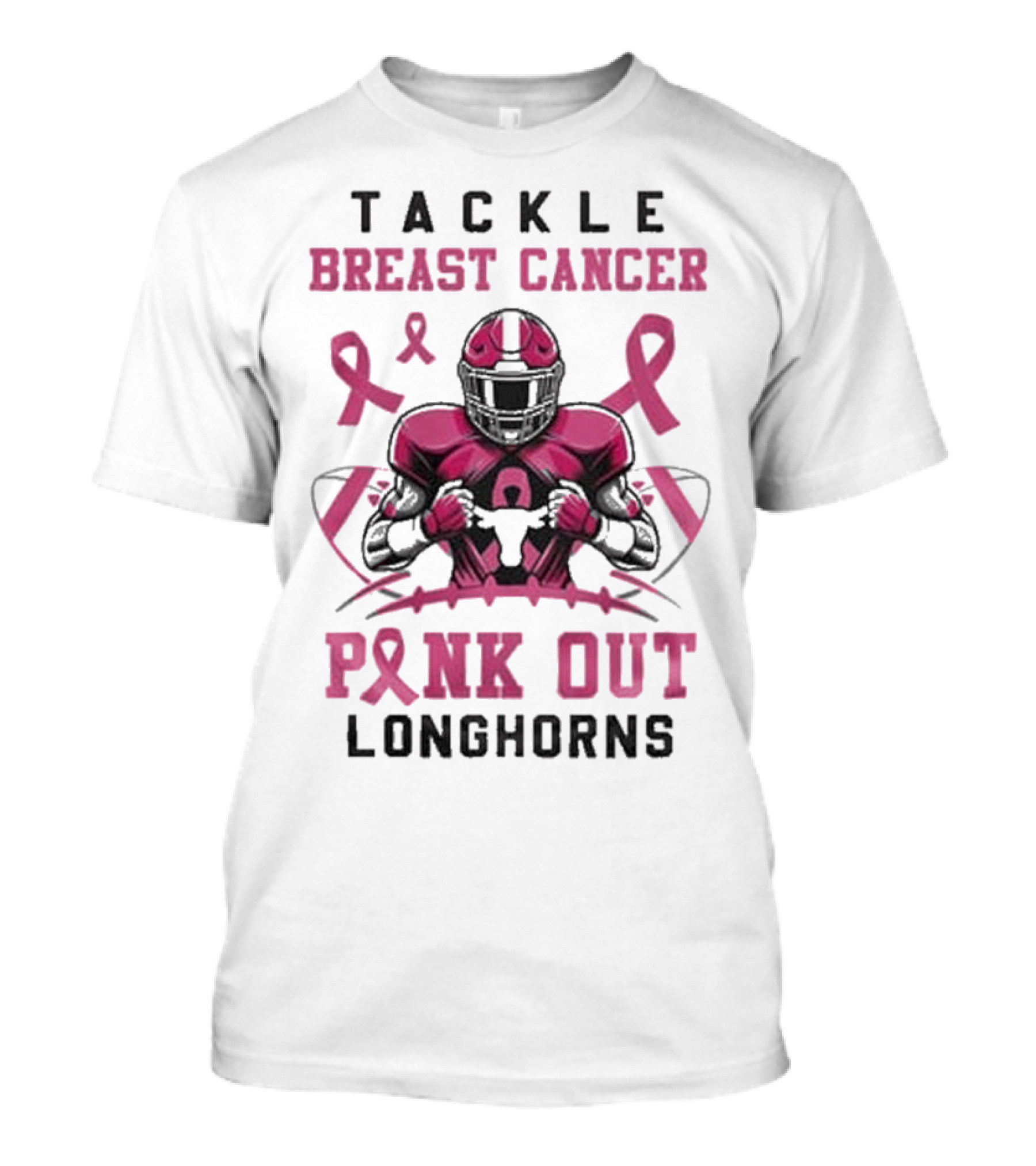 Tackle Breast Cancer Pink Out Longhorns T-Shirt