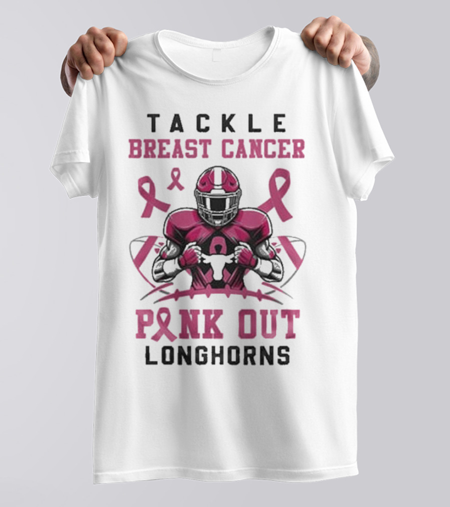 Tackle Breast Cancer Pink Out Longhorns T-Shirt