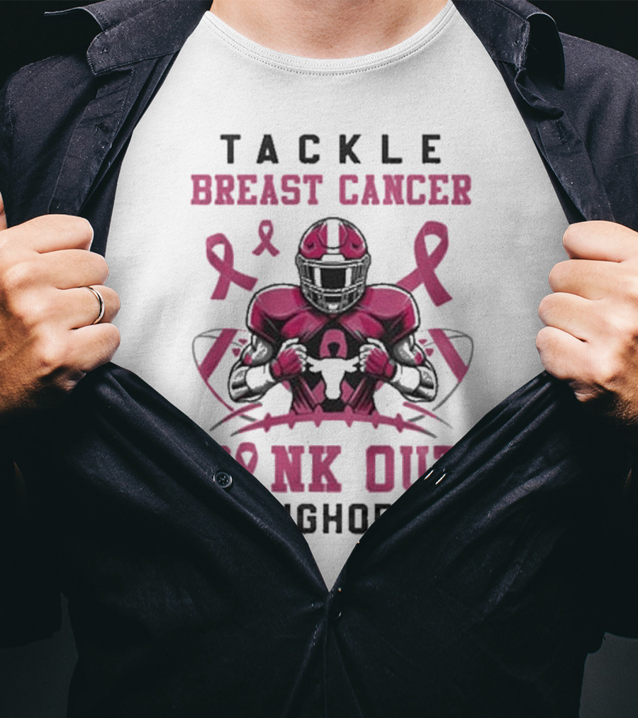 Tackle Breast Cancer Pink Out Longhorns T-Shirt