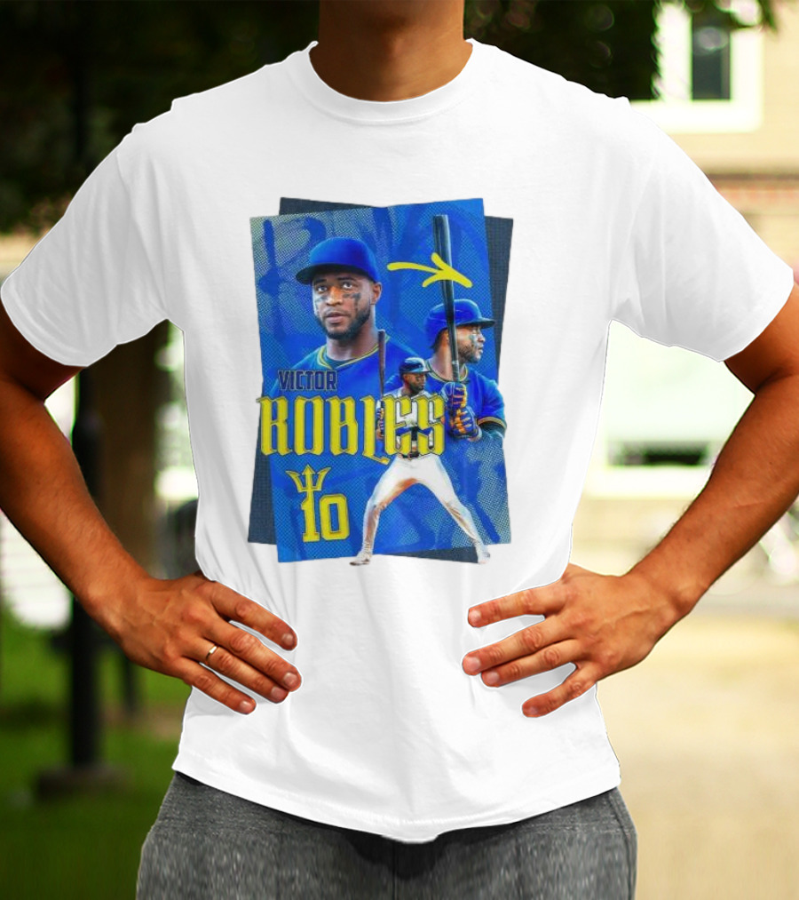 Victor Robles Baseball Player Blue And Yellow T-Shirt