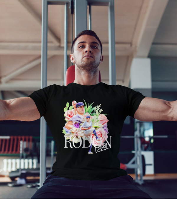 Carlos Rodón New York Yankees Floral Signature Baseball T-Shirt