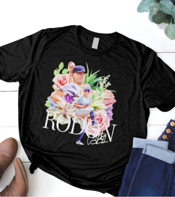 Carlos Rodón New York Yankees Floral Signature Baseball T-Shirt