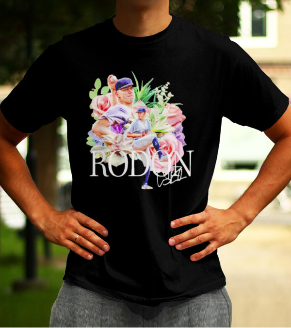 Carlos Rodón New York Yankees Floral Signature Baseball T-Shirt