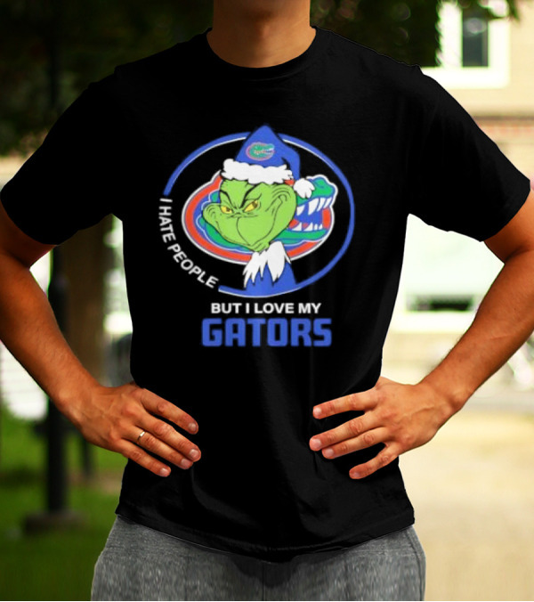 I Hate People But I Love My Gators Grinch Christmas T-Shirt