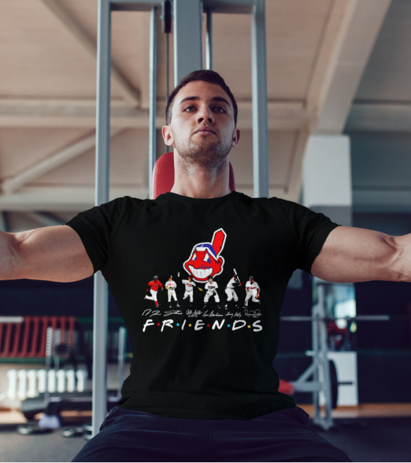 Friends Cleveland Guardians Chief Wahoo Players Signatures T-Shirt