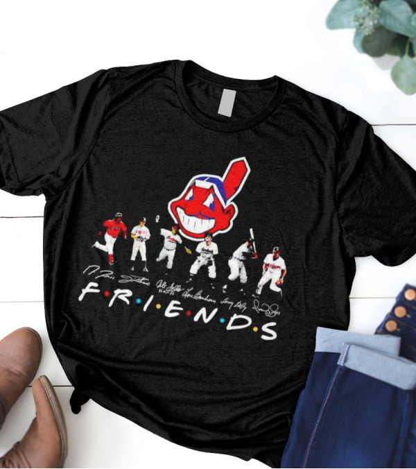 Friends Cleveland Guardians Chief Wahoo Players Signatures T-Shirt