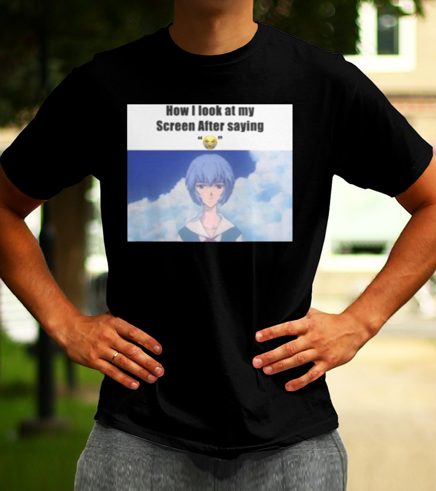 Goofy Ahh Tees Store How I Look At My Screen After Saying 😭 Anime Meme T-Shirt