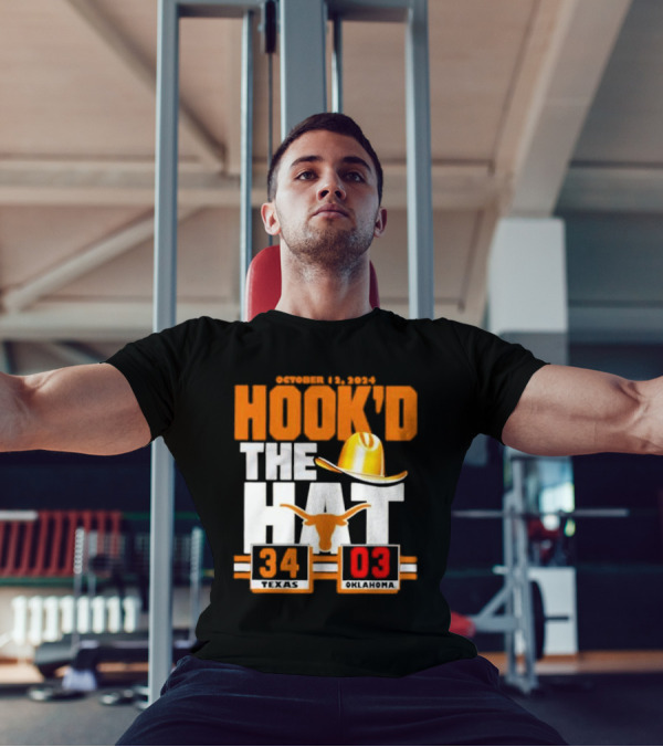 October 12, 2024 Hook’d The Hat 34 Texas Longhorns 3 Oklahoma Sooners T-Shirt
