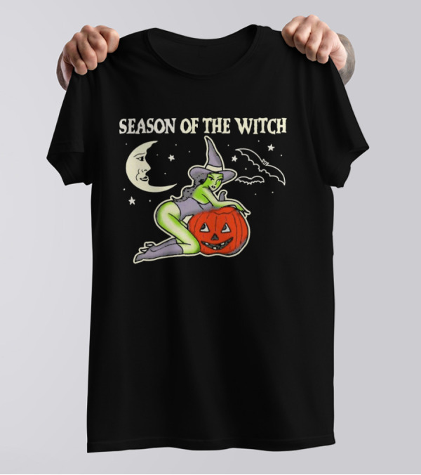 SEASON OF THE WITCH HALLOWEEN MOON BAT PUMPKIN T-Shirt