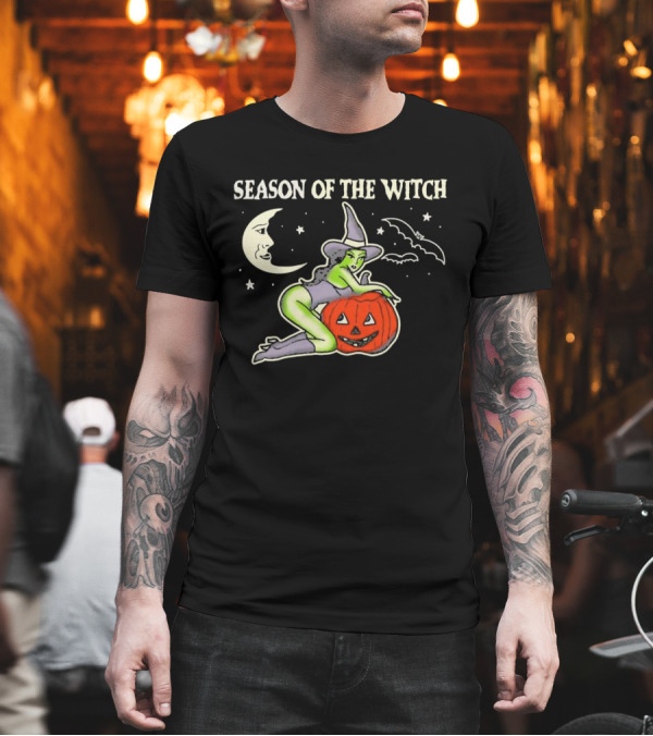 SEASON OF THE WITCH HALLOWEEN MOON BAT PUMPKIN T-Shirt