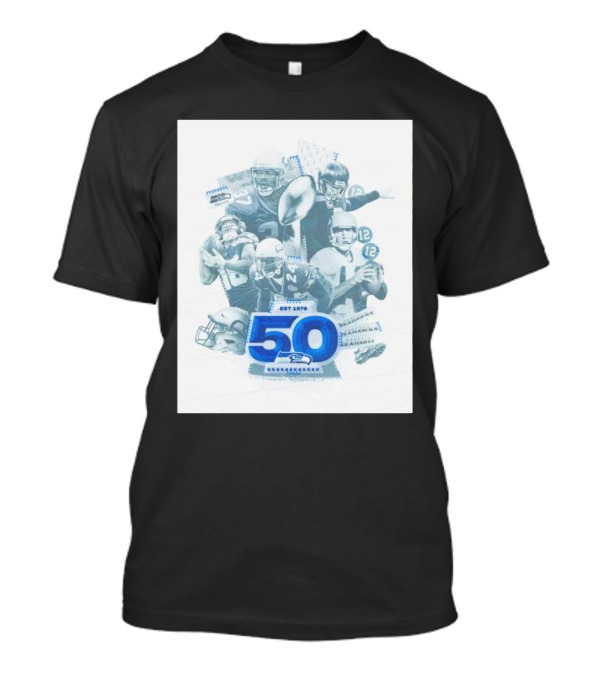 Seattle Seahawks Est 1976 50 Seasons Legends Football Helmets Quarterbacks T-Shirt