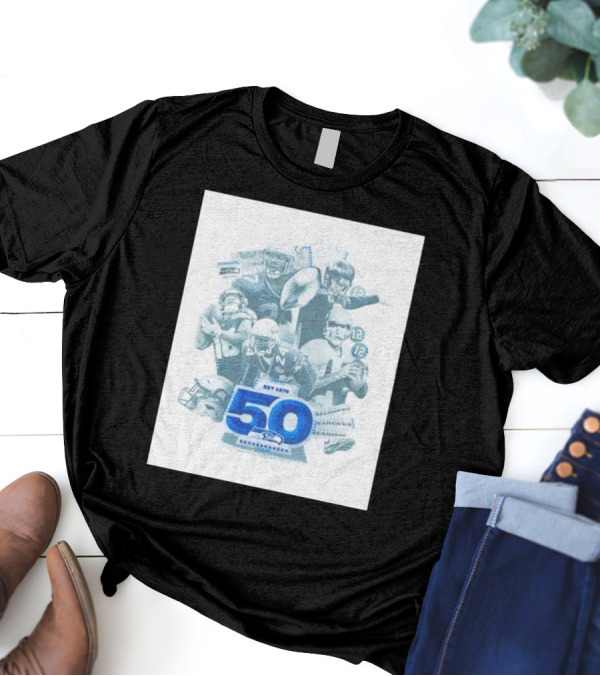 Seattle Seahawks Est 1976 50 Seasons Legends Football Helmets Quarterbacks T-Shirt