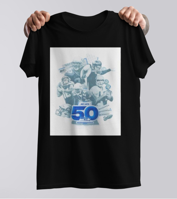 Seattle Seahawks Est 1976 50 Seasons Legends Football Helmets Quarterbacks T-Shirt