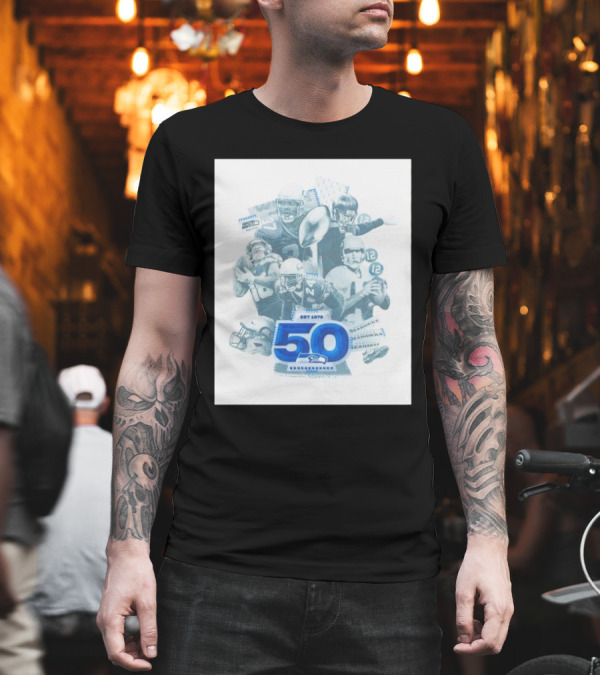 Seattle Seahawks Est 1976 50 Seasons Legends Football Helmets Quarterbacks T-Shirt