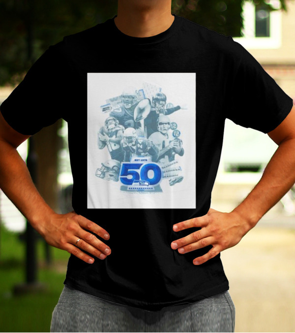 Seattle Seahawks Est 1976 50 Seasons Legends Football Helmets Quarterbacks T-Shirt