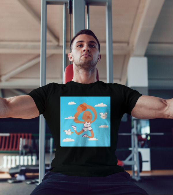 Sky Jones Dunking Los Angeles Clippers Clouds Seagulls T-Shirt