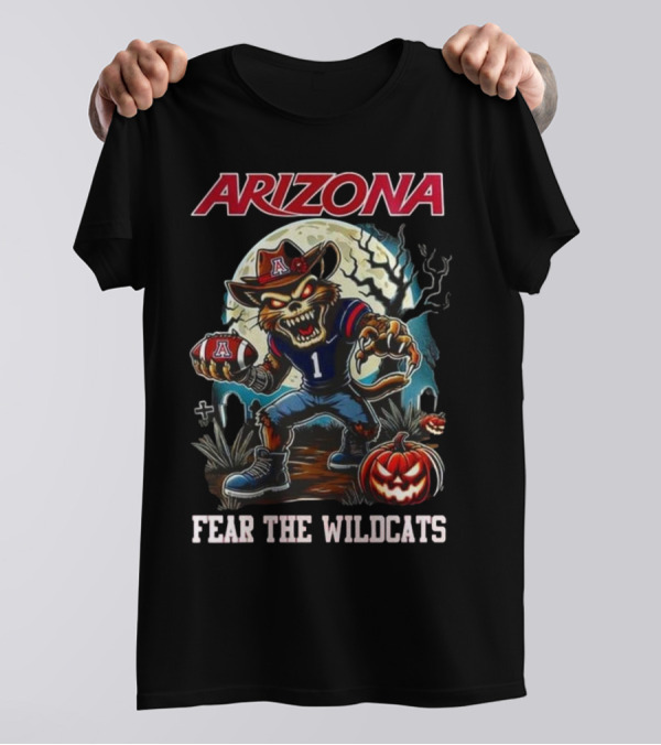 Arizona Wildcats Fear The Wildcats Halloween Football T-Shirt