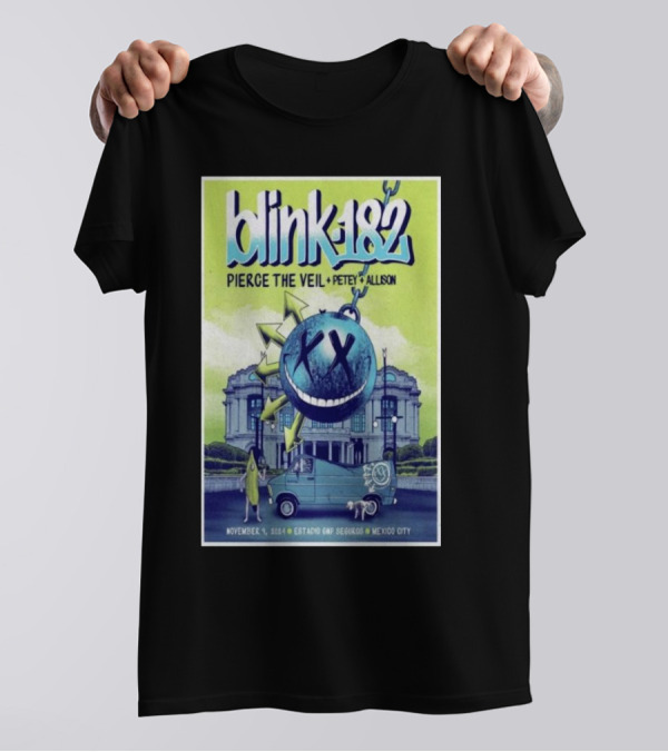 Blink 182 Pierce The Veil Petey Allison November 9 2024 Estadio GNP Seguros Mexico City T-Shirt