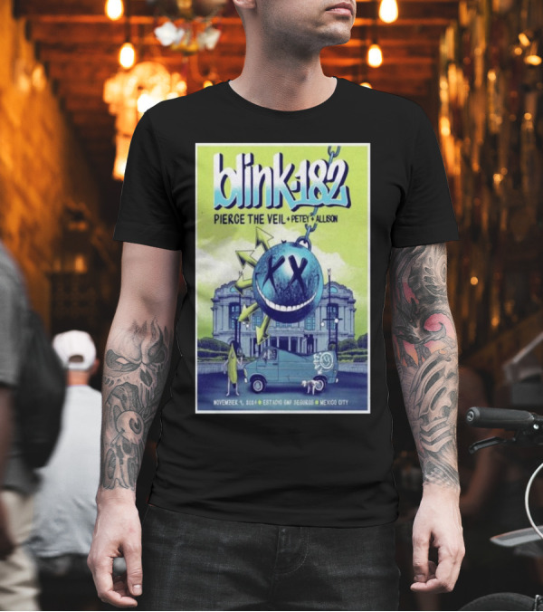 Blink 182 Pierce The Veil Petey Allison November 9 2024 Estadio GNP Seguros Mexico City T-Shirt