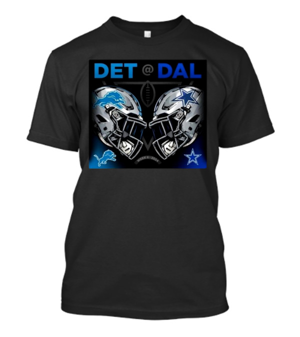 Detroit Lions At Dallas Cowboys Week 6 2024 NFL Matchup Helmets Showdown T-Shirt