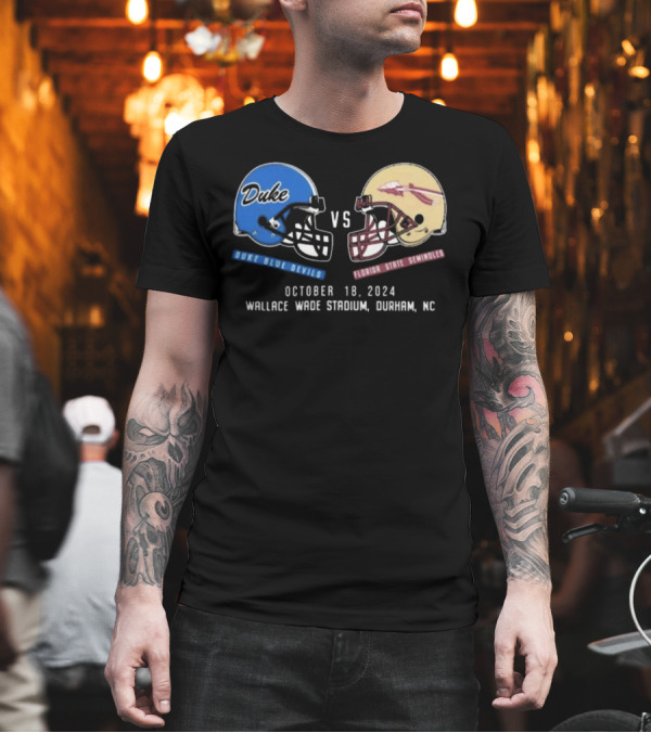 Duke Blue Devils Vs Florida State Seminoles Football October 18, 2024 Wallace Wade Stadium Durham NC T-Shirt