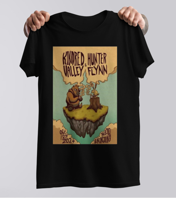 Kindred Valley And Hunter Flynn At The Loud Huntington WV Oct 19 2024 Floating Island Bear And Rabbit Event T-Shirt