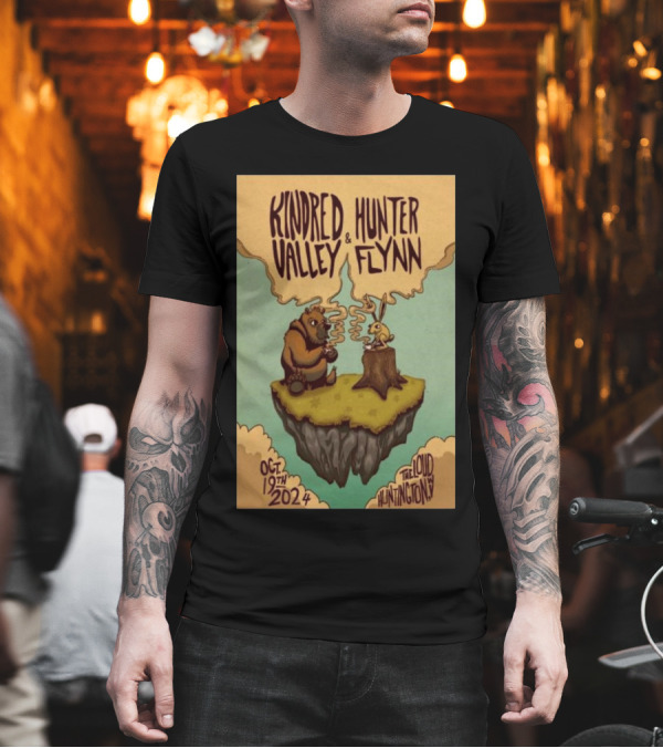 Kindred Valley And Hunter Flynn At The Loud Huntington WV Oct 19 2024 Floating Island Bear And Rabbit Event T-Shirt