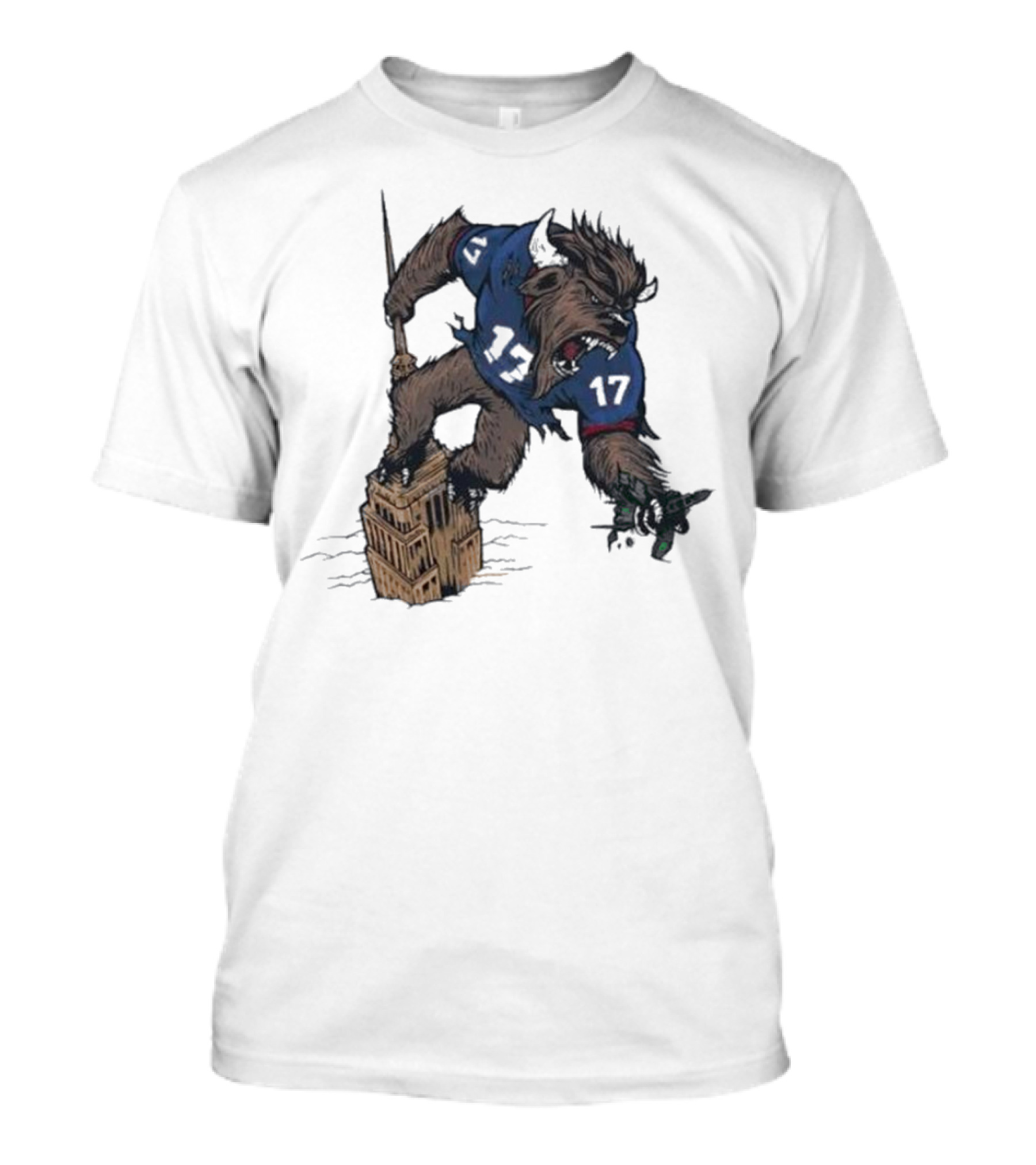 Buffalo Bills King Of New York Mascot Towering Beast Number 17 T-Shirt