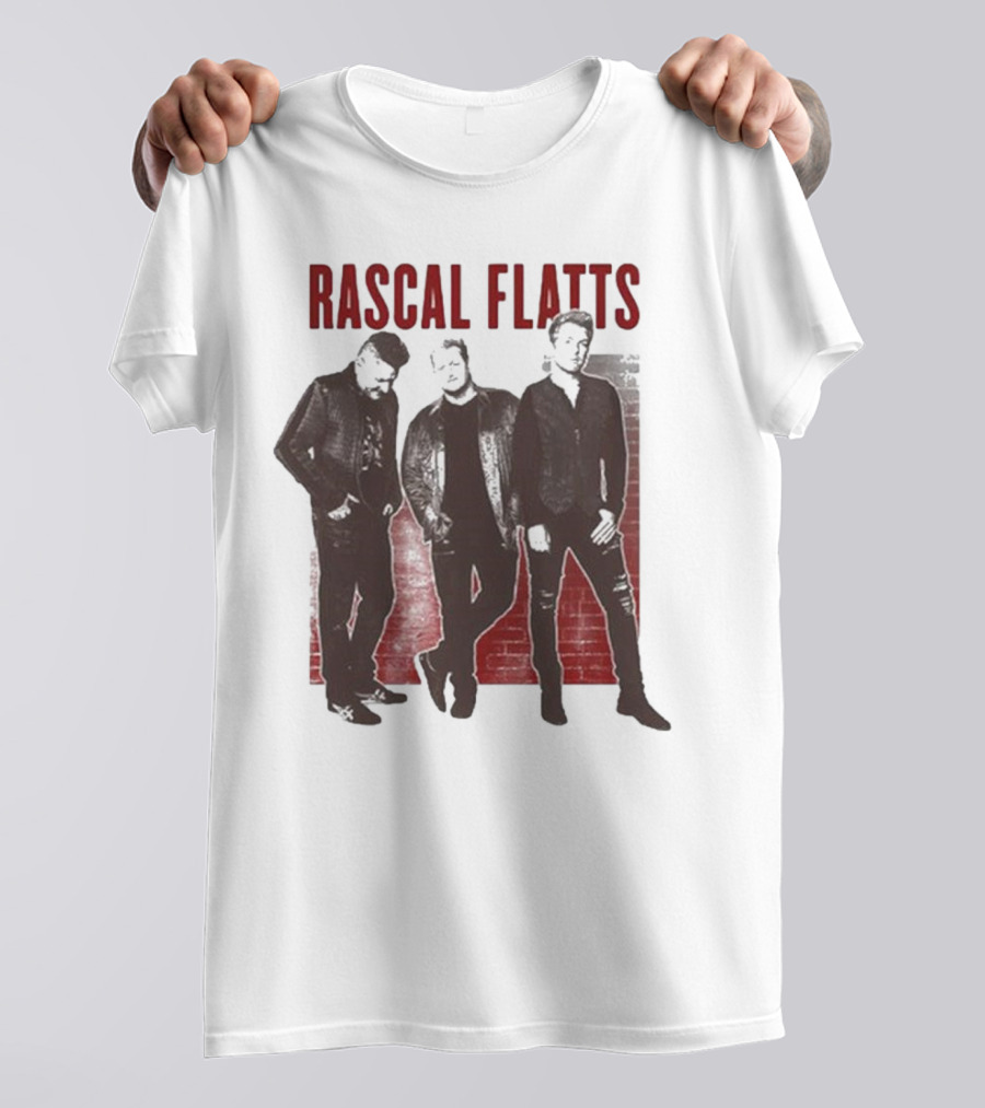 Rascal Flatts Band Photo Brick Wall Background T-Shirt