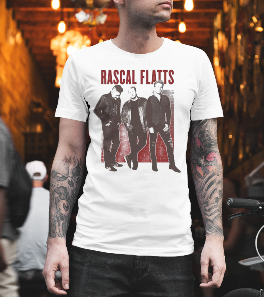 Rascal Flatts Band Photo Brick Wall Background T-Shirt