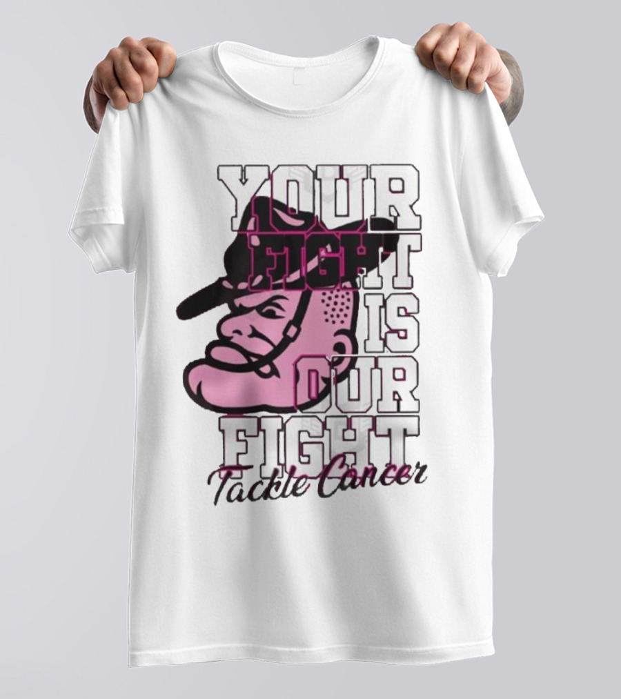 Texas A&M Aggies Your Fight Is Our Fight Tackle Cancer Vintage Football Helmet T-Shirt