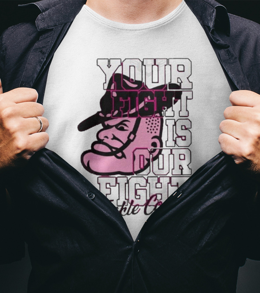 Texas A&M Aggies Your Fight Is Our Fight Tackle Cancer Vintage Football Helmet T-Shirt