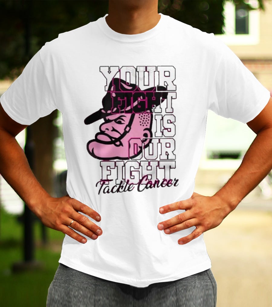 Texas A&M Aggies Your Fight Is Our Fight Tackle Cancer Vintage Football Helmet T-Shirt