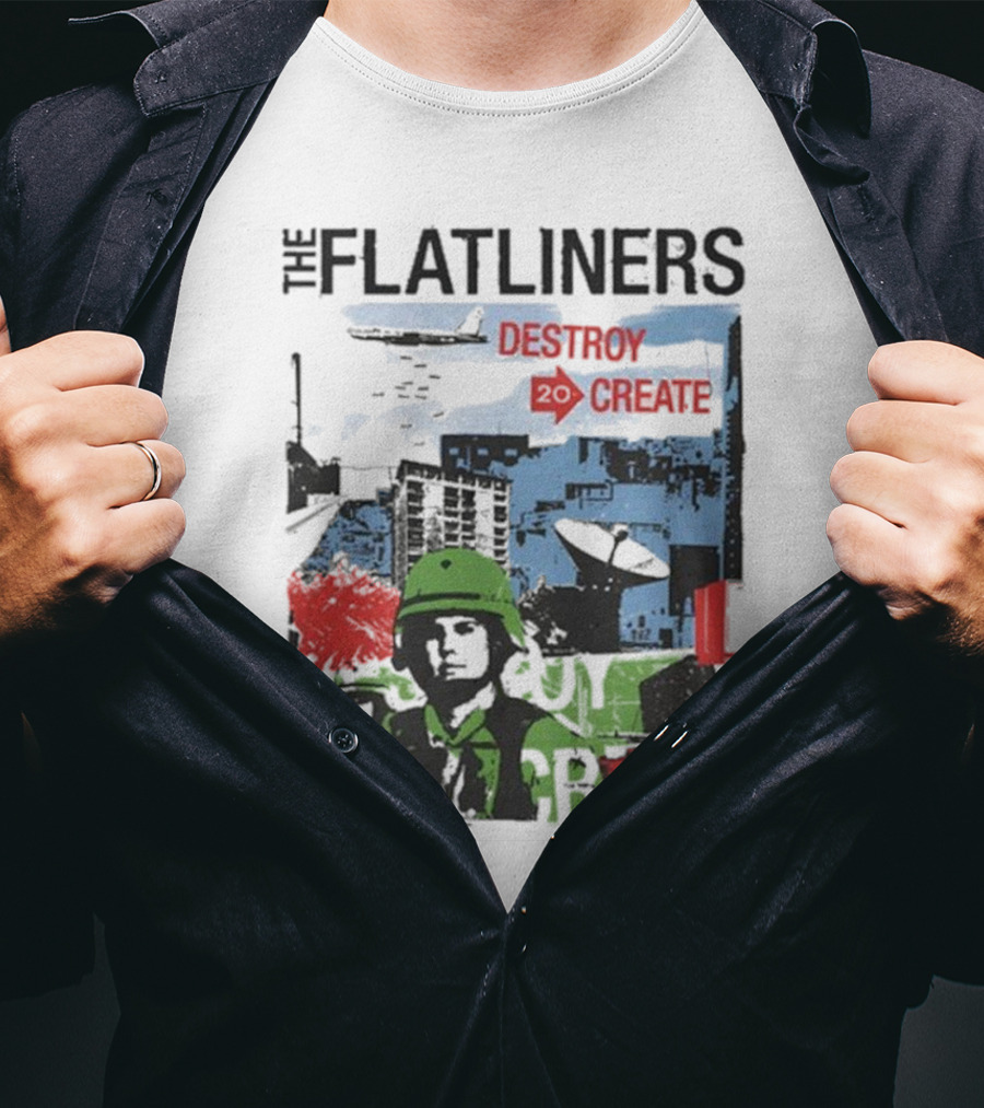 The Flatliners Destroy 20 Create Album Cover Soldier And Cityscape T-Shirt