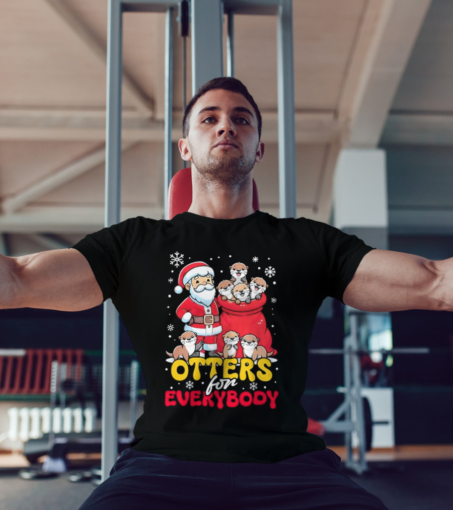 Otters For Everybody Santa Claus Christmas T-Shirt
