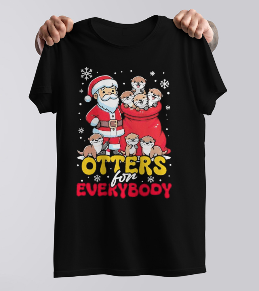 Otters For Everybody Santa Claus Christmas T-Shirt